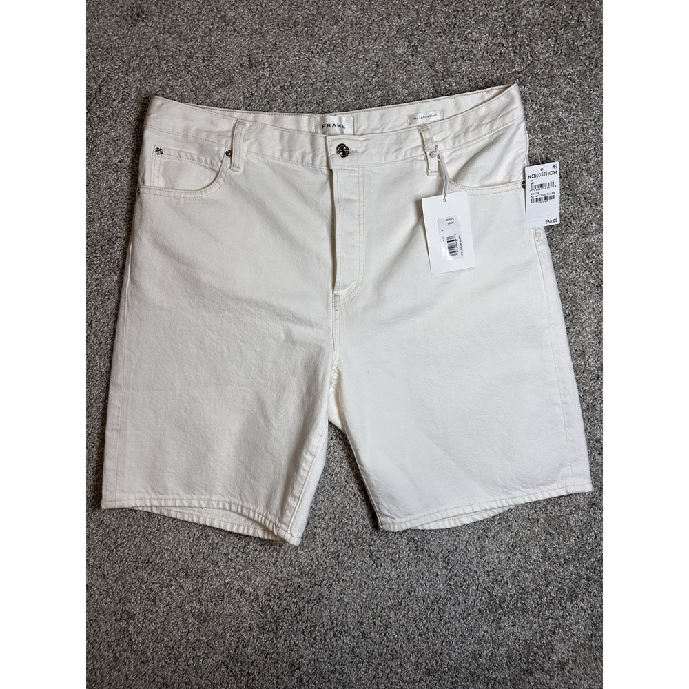 FRAME The Leisure Short Women's 31 White Denim Bermuda Shorts NWT $258
